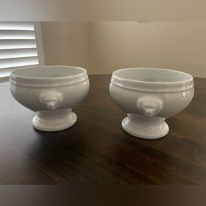Apilco Lion's Head Porcelain Soup Bowl - Set of Two